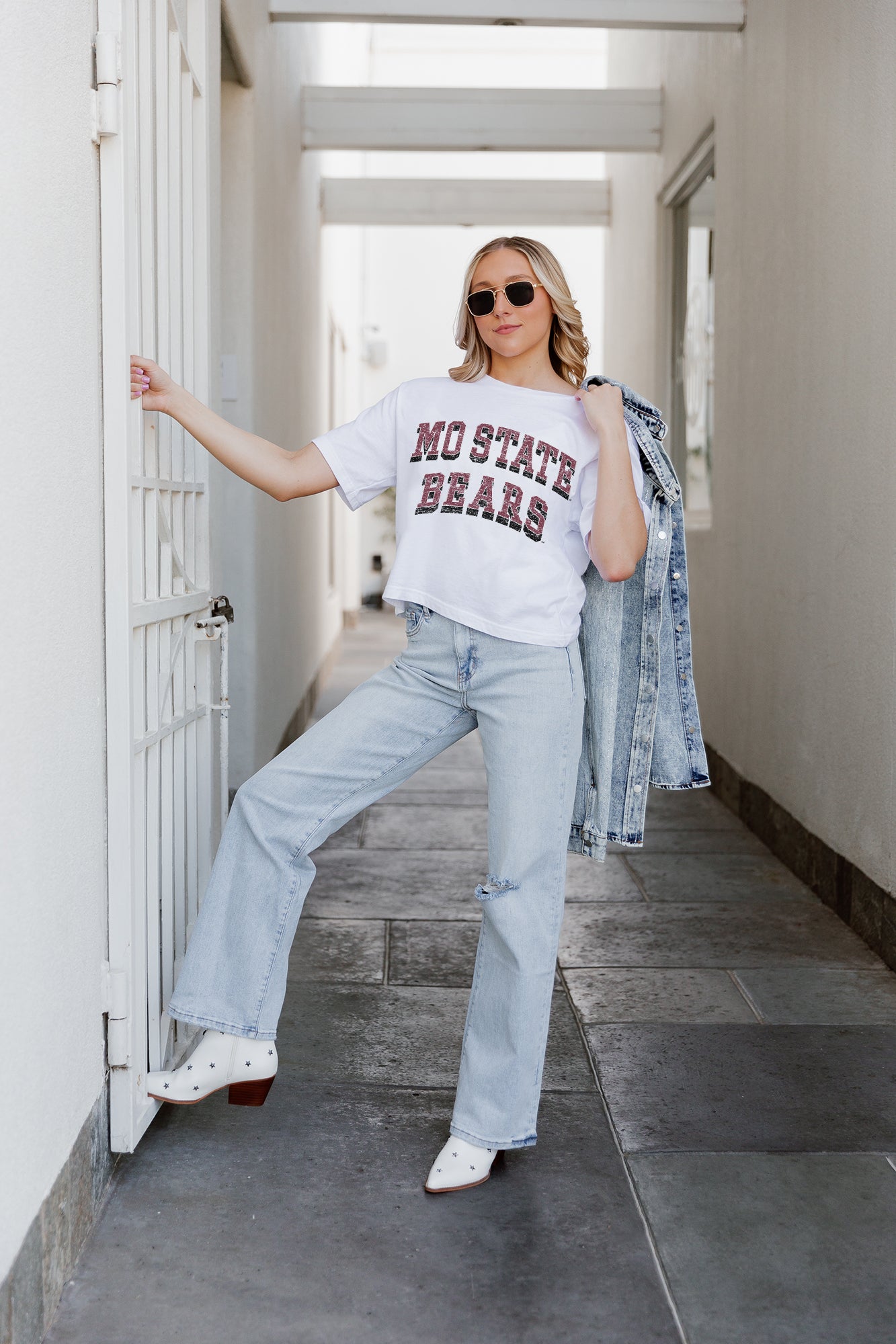 MISSOURI STATE BEARS CLAIM TO FAME BOXY FIT WOMEN'S CROPPED TEE