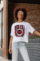 NEBRASKA CORNHUSKERS BASES LOADED BOXY FIT WOMEN'S CROP TEE