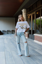 NEW ORLEANS SAINTS GAMEDAY GOALS BOXY FIT WOMEN'S CROP TEE