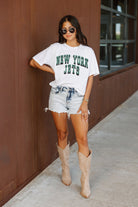 NEW YORK JETS CLAIM TO FAME BOXY FIT WOMEN'S CROPPED TEE