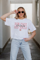 NEW YORK RED BULLS KEEP PLAYING BOXY FIT WOMEN'S CROPPED TEE