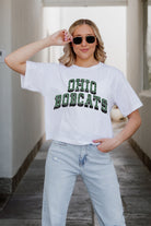 OHIO BOBCATS CLAIM TO FAME BOXY FIT WOMEN'S CROPPED TEE