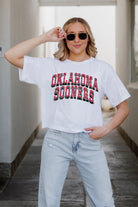 OKLAHOMA SOONERS CLAIM TO FAME BOXY FIT WOMEN'S CROPPED TEE