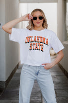 OKLAHOMA STATE COWBOYS CLAIM TO FAME BOXY FIT WOMEN'S CROPPED TEE