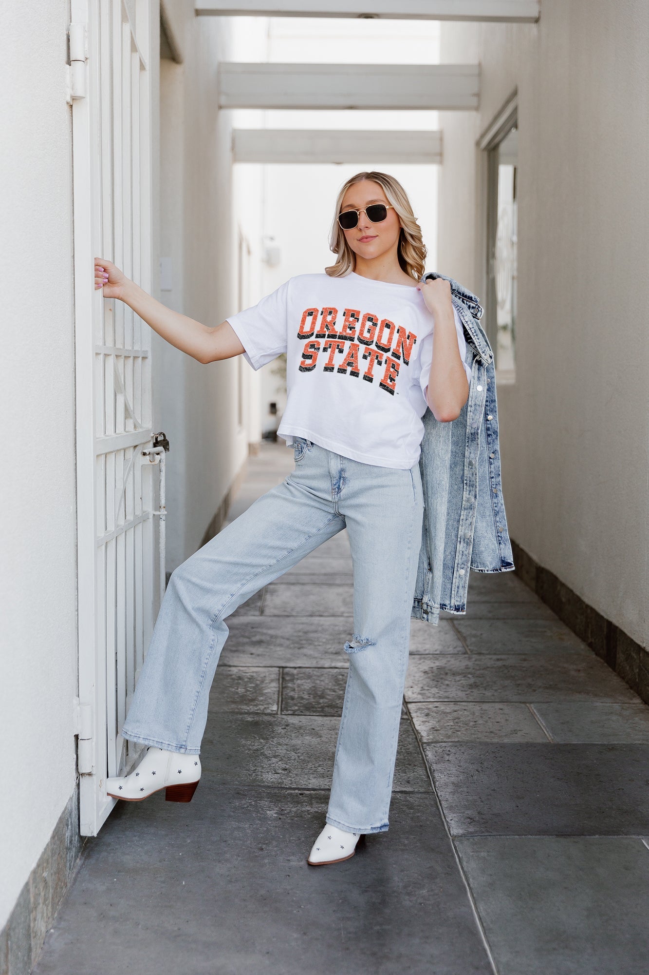 OREGON STATE BEAVERS CLAIM TO FAME BOXY FIT WOMEN'S CROPPED TEE