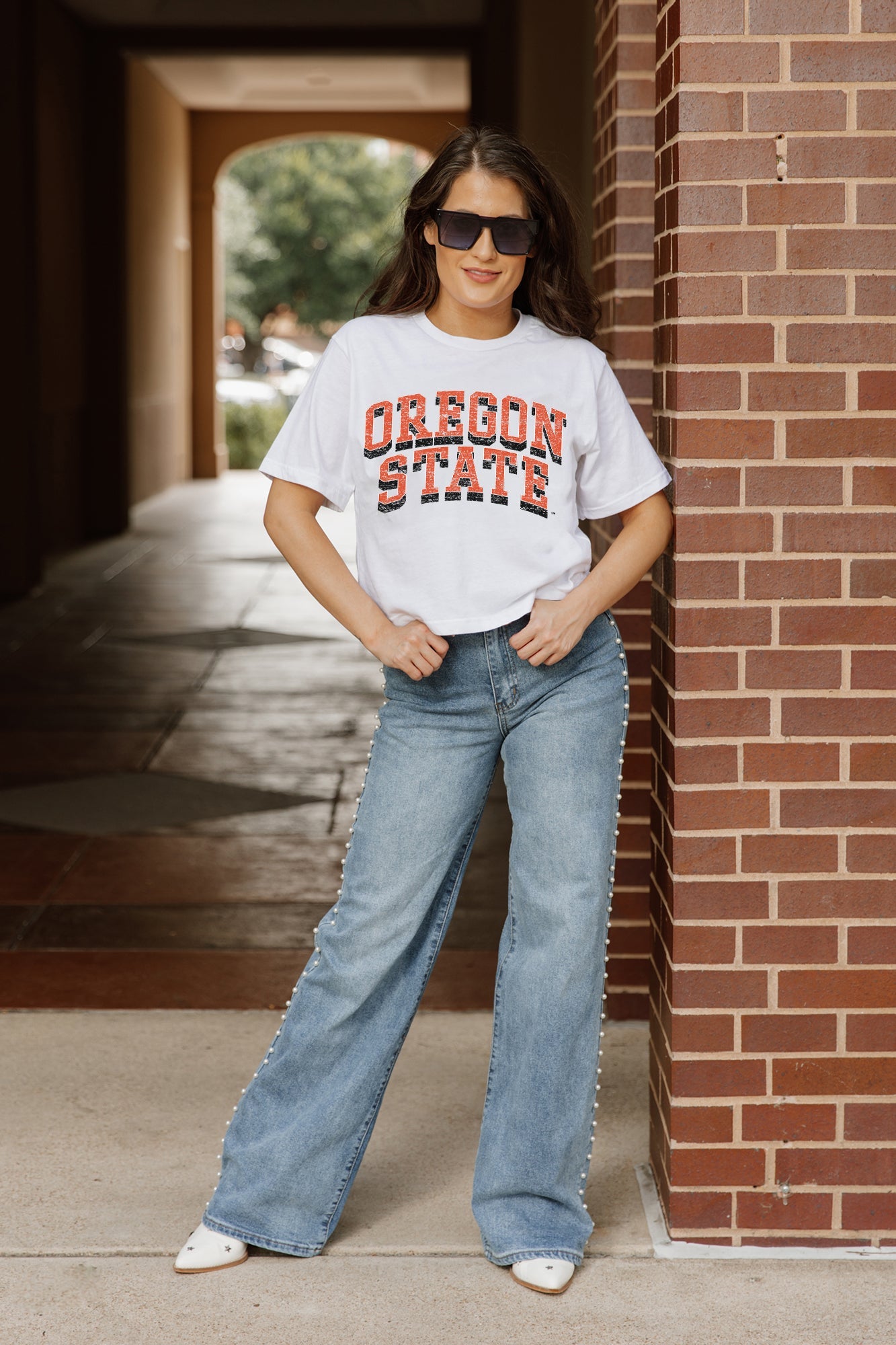 OREGON STATE BEAVERS CLAIM TO FAME BOXY FIT WOMEN'S CROPPED TEE