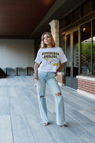 PITTSBURGH STEELERS GAMEDAY GOALS BOXY FIT WOMEN'S CROP TEE