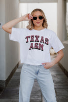 TEXAS A&M AGGIES CLAIM TO FAME BOXY FIT WOMEN'S CROPPED TEE