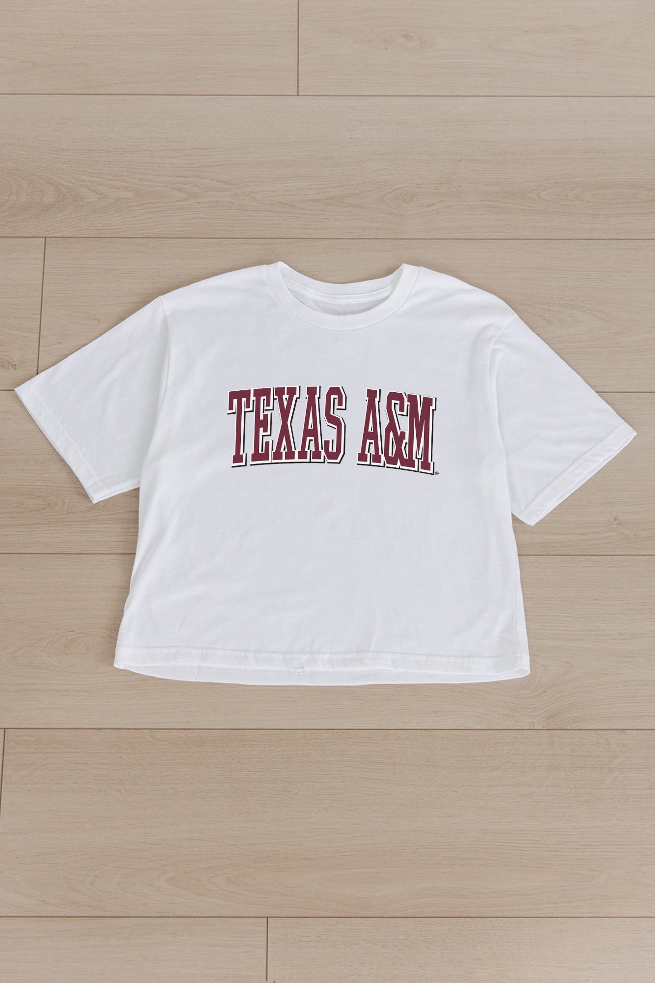 TEXAS A&M AGGIES ALL-STAR APPEAL BOXY FIT WOMEN'S CROPPED TEE BY MADI PREWETT TROUTT