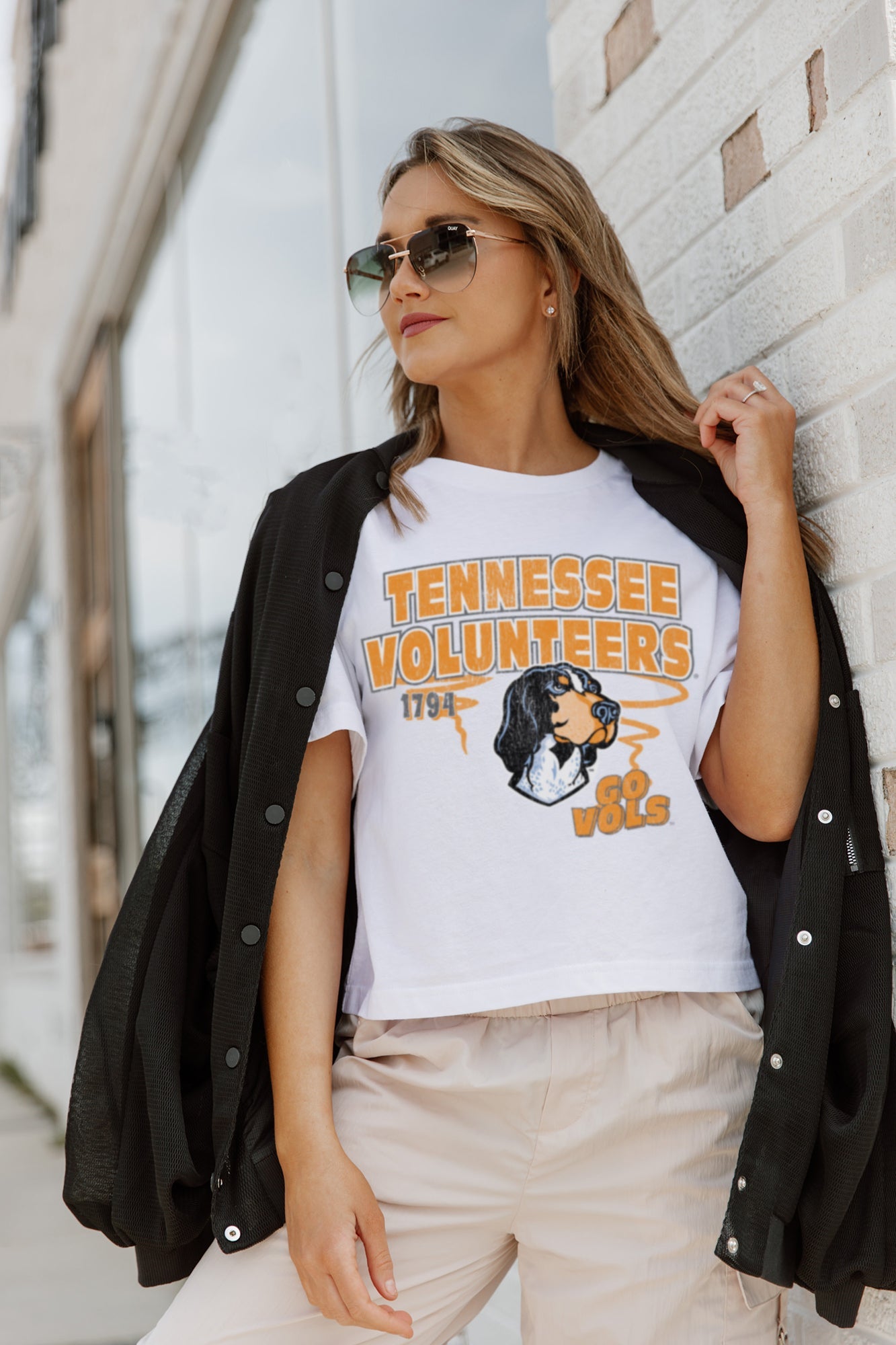 TENNESSEE VOLUNTEERS GAMEDAY GOALS BOXY FIT WOMEN'S CROP TEE