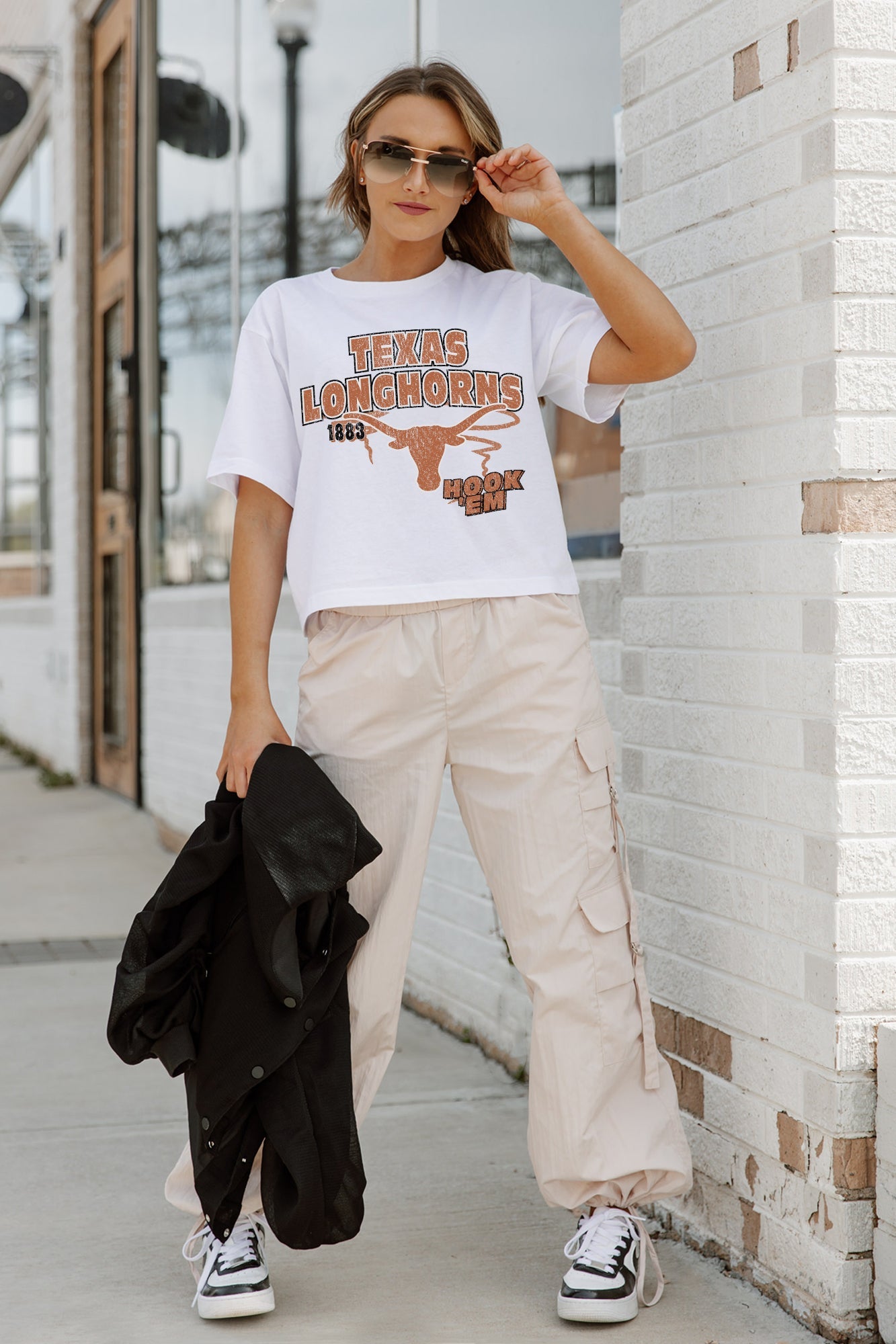 TEXAS LONGHORNS GAMEDAY GOALS BOXY FIT WOMEN'S CROP TEE