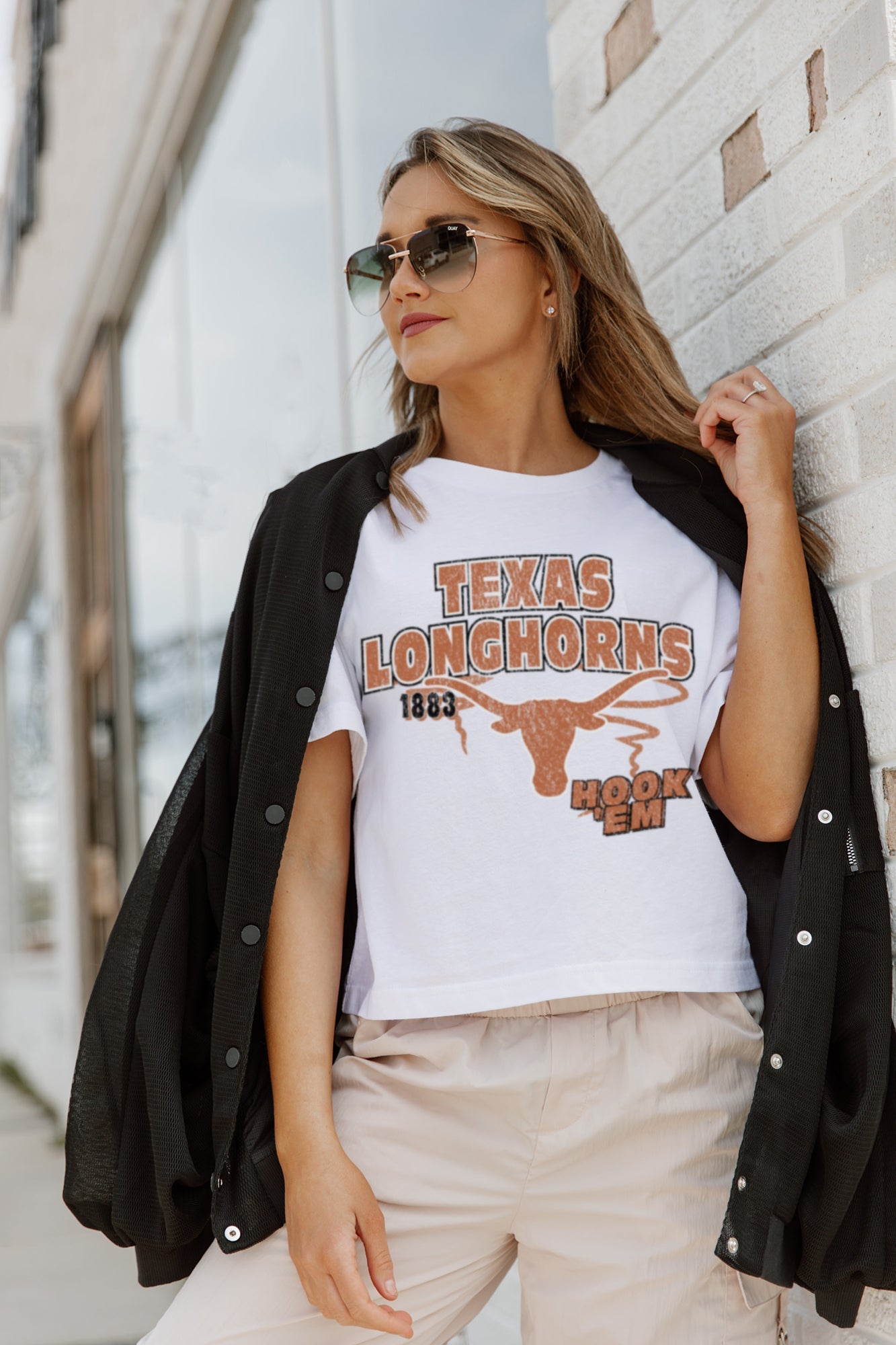 TEXAS LONGHORNS GAMEDAY GOALS BOXY FIT WOMEN'S CROP TEE