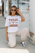 TEXAS LONGHORNS TO THE POINT BOXY FIT WOMEN'S CROP TEE