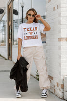 TEXAS LONGHORNS TO THE POINT BOXY FIT WOMEN'S CROP TEE