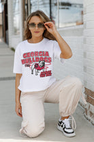 GEORGIA BULLDOGS GAMEDAY GOALS BOXY FIT WOMEN'S CROP TEE