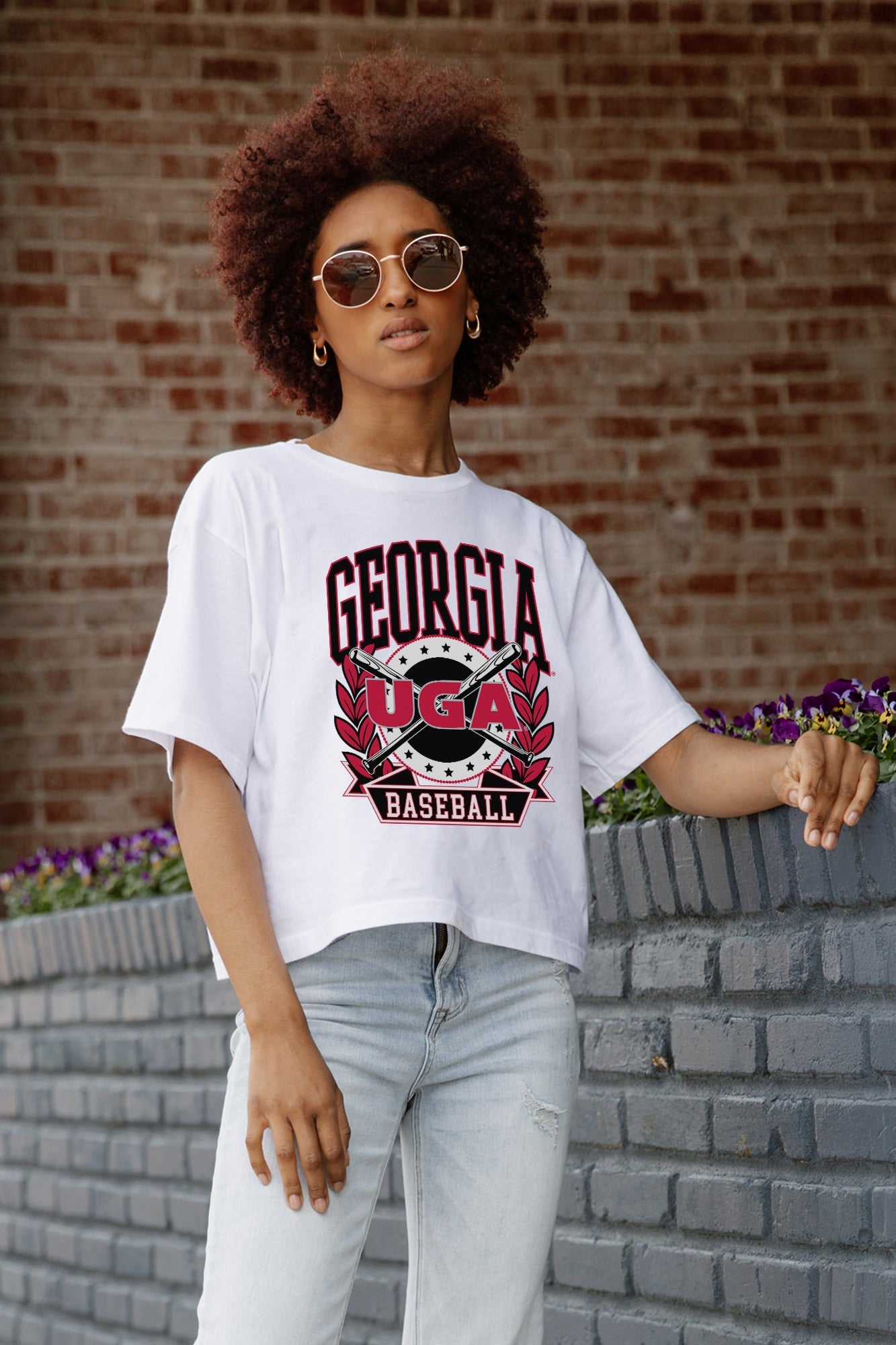 GEORGIA BULLDOGS BASES LOADED BOXY FIT WOMEN'S CROP TEE