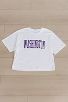 WASHINGTON HUSKIES ALL-STAR APPEAL BOXY FIT WOMEN'S CROPPED TEE BY MADI PREWETT TROUTT