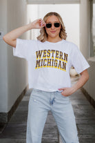 WESTERN MICHIGAN BRONCOS CLAIM TO FAME BOXY FIT WOMEN'S CROPPED TEE