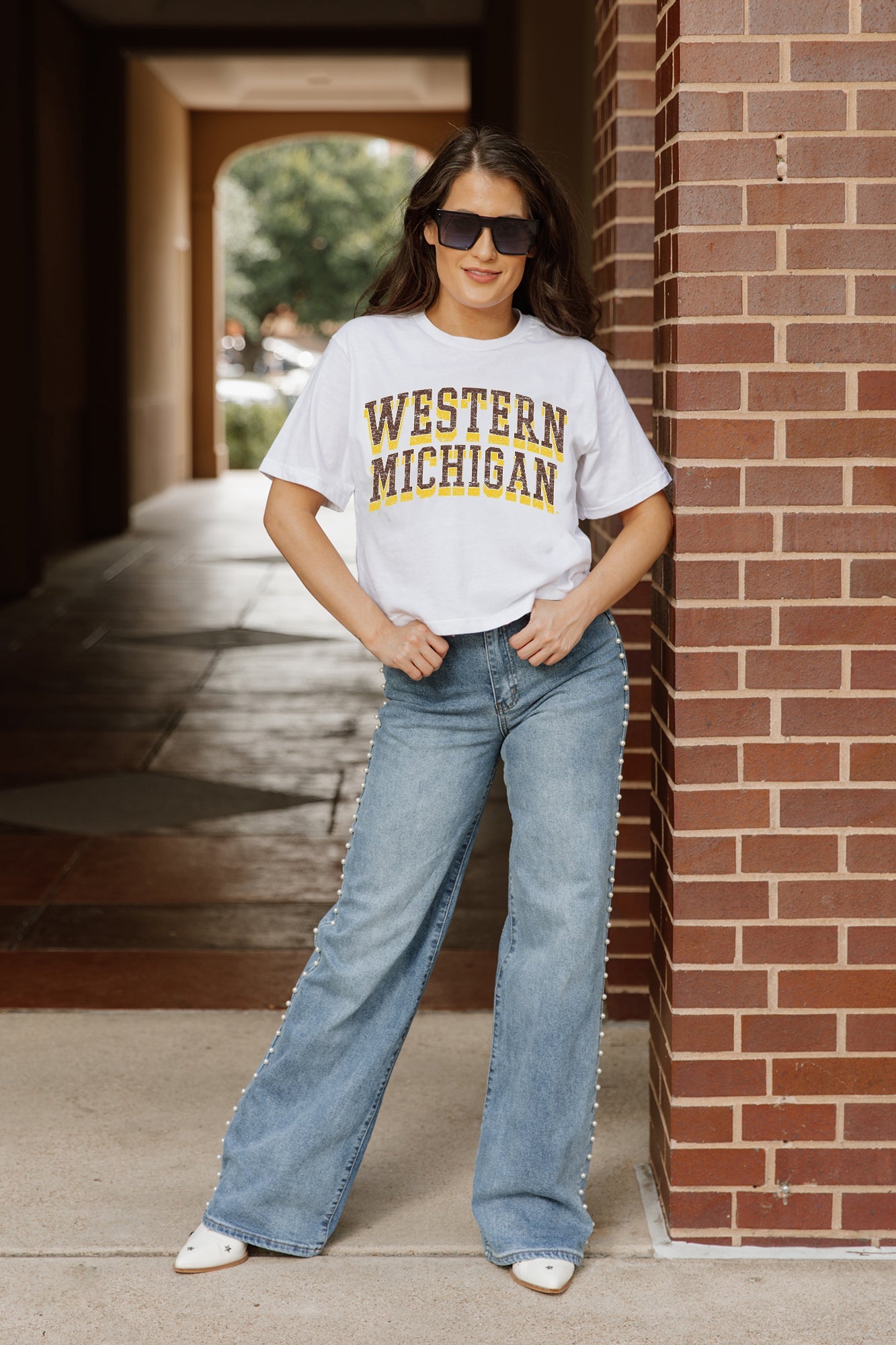 WESTERN MICHIGAN BRONCOS CLAIM TO FAME BOXY FIT WOMEN'S CROPPED TEE