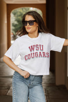 WASHINGTON STATE COUGARS CLAIM TO FAME BOXY FIT WOMEN'S CROPPED TEE