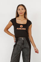 AUBURN TIGERS LEGACY LOOK ROUND NECK 90'S CROP TEE BY MADI PREWETT TROUTT