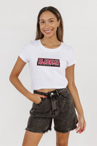 ALABAMA CRIMSON TIDE VICTORY MARCH CLASSIC 90'S SHORT SLEEVE BABY CROP TEE BY MADI PREWETT TROUTT