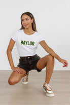 BAYLOR BEARS VICTORY MARCH CLASSIC 90'S SHORT SLEEVE BABY CROP TEE BY MADI PREWETT TROUTT