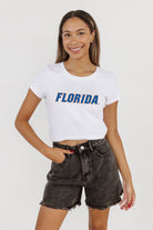 FLORIDA GATORS VICTORY MARCH CLASSIC 90'S SHORT SLEEVE BABY CROP TEE BY MADI PREWETT TROUTT