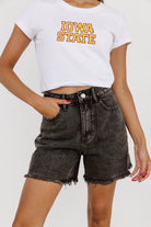 IOWA STATE CYCLONES VICTORY MARCH CLASSIC 90'S SHORT SLEEVE BABY CROP TEE BY MADI PREWETT TROUTT