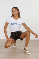 KENTUCKY WILDCATS VICTORY MARCH CLASSIC 90'S SHORT SLEEVE BABY CROP TEE BY MADI PREWETT TROUTT