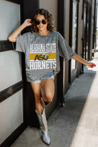 ALABAMA STATE HORNETS ON THE BALL MINI RHINESTONE SHORT SLEEVE CLASSIC TEE