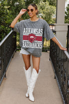 ARKANSAS RAZORBACKS ON THE BALL MINI RHINESTONE SHORT SLEEVE CLASSIC TEE