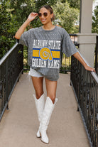 ALBANY STATE GOLDEN RAMS ON THE BALL MINI RHINESTONE SHORT SLEEVE CLASSIC TEE