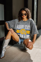 ALBANY STATE GOLDEN RAMS ON THE BALL MINI RHINESTONE SHORT SLEEVE CLASSIC TEE