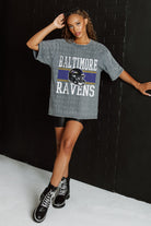 BALTIMORE RAVENS ON THE BALL MINI RHINESTONE SHORT SLEEVE CLASSIC TEE