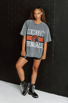 CINCINNATI BENGALS ON THE BALL MINI RHINESTONE SHORT SLEEVE CLASSIC TEE