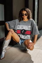 CINCINNATI BEARCATS ON THE BALL MINI RHINESTONE SHORT SLEEVE CLASSIC TEE