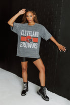 CLEVELAND BROWNS ON THE BALL MINI RHINESTONE SHORT SLEEVE CLASSIC TEE