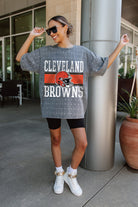 CLEVELAND BROWNS ON THE BALL MINI RHINESTONE SHORT SLEEVE CLASSIC TEE