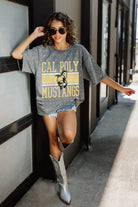 CAL POLY MUSTANGS ON THE BALL MINI RHINESTONE SHORT SLEEVE CLASSIC TEE