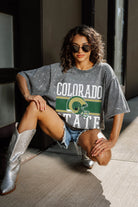 COLORADO STATE RAMS ON THE BALL MINI RHINESTONE SHORT SLEEVE CLASSIC TEE