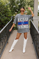 ELIZABETH CITY STATE UNIVERSITY VIKINGS ON THE BALL MINI RHINESTONE SHORT SLEEVE CLASSIC TEE