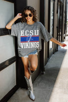 ELIZABETH CITY STATE UNIVERSITY VIKINGS ON THE BALL MINI RHINESTONE SHORT SLEEVE CLASSIC TEE