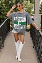 EASTERN MICHIGAN EAGLES ON THE BALL MINI RHINESTONE SHORT SLEEVE CLASSIC TEE