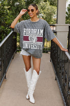 FORDHAM RAMS ON THE BALL MINI RHINESTONE SHORT SLEEVE CLASSIC TEE