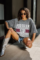 FORDHAM RAMS ON THE BALL MINI RHINESTONE SHORT SLEEVE CLASSIC TEE