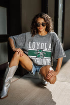 LOYOLA GREYHOUNDS ON THE BALL MINI RHINESTONE SHORT SLEEVE CLASSIC TEE