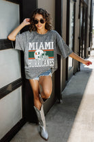 MIAMI HURRICANES ON THE BALL MINI RHINESTONE SHORT SLEEVE CLASSIC TEE