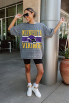 MINNESOTA VIKINGS ON THE BALL MINI RHINESTONE SHORT SLEEVE CLASSIC TEE