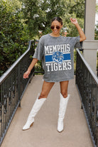 MEMPHIS TIGERS ON THE BALL MINI RHINESTONE SHORT SLEEVE CLASSIC TEE